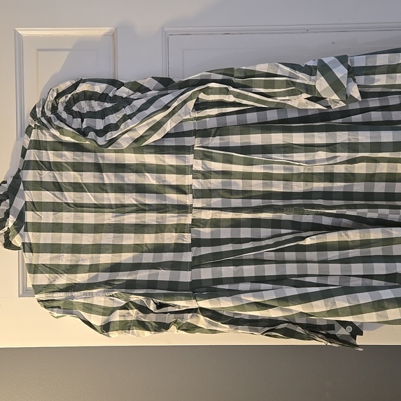 Thierry Colson Green Gingham Long-Sleeve Midi Dress - Picture 8 of 9